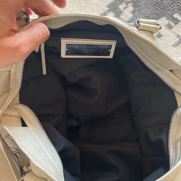 2004 Balenciaga White City Bag Chèvre Pewter 😍😍 - Picture 4 of 7